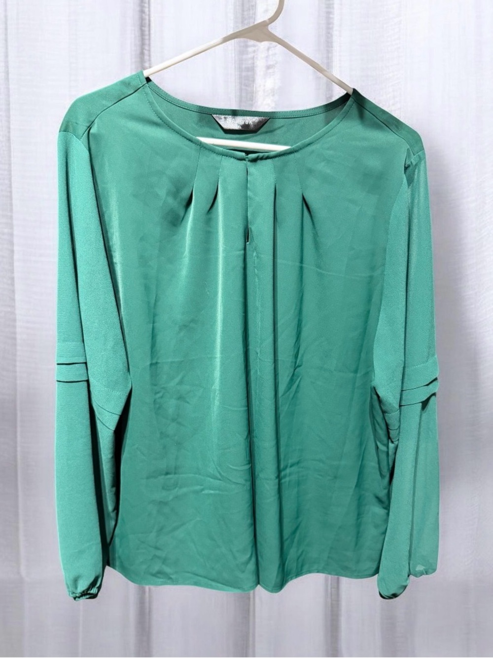 Allegra K Women’s Pleated Round-Neck Blouse - Green NIP/NWOT